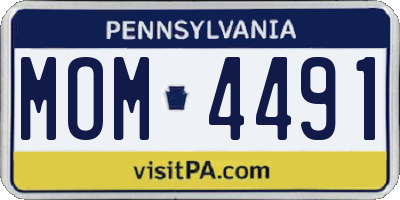 PA license plate MOM4491