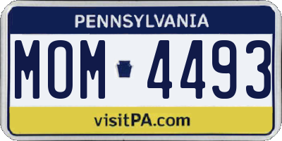 PA license plate MOM4493