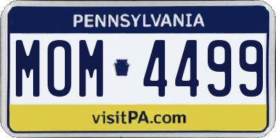 PA license plate MOM4499