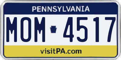 PA license plate MOM4517