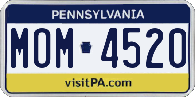 PA license plate MOM4520