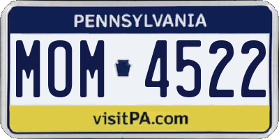 PA license plate MOM4522