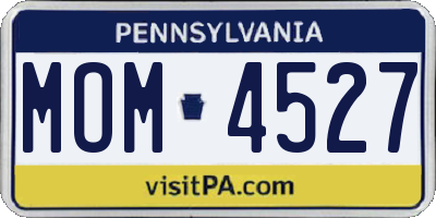 PA license plate MOM4527