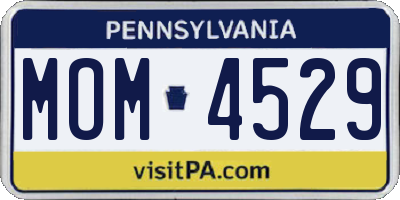 PA license plate MOM4529