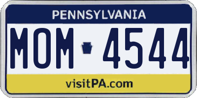 PA license plate MOM4544