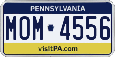 PA license plate MOM4556