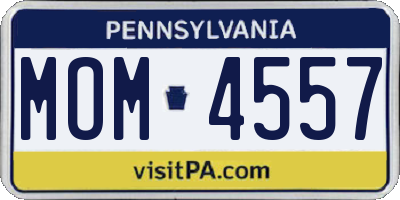 PA license plate MOM4557