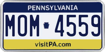 PA license plate MOM4559