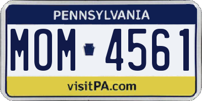 PA license plate MOM4561
