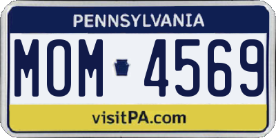 PA license plate MOM4569