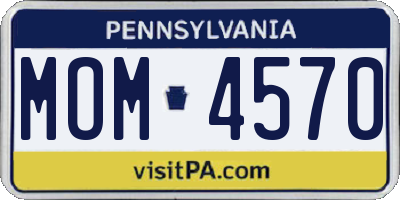 PA license plate MOM4570