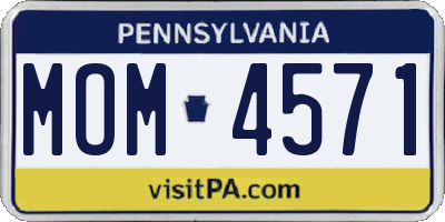 PA license plate MOM4571
