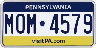 PA license plate MOM4579