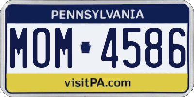 PA license plate MOM4586