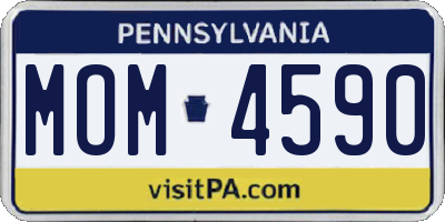PA license plate MOM4590