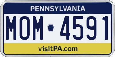 PA license plate MOM4591