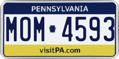 PA license plate MOM4593