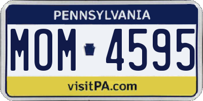 PA license plate MOM4595