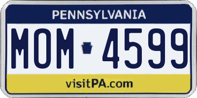 PA license plate MOM4599