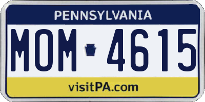 PA license plate MOM4615