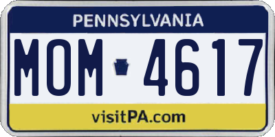 PA license plate MOM4617