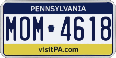 PA license plate MOM4618