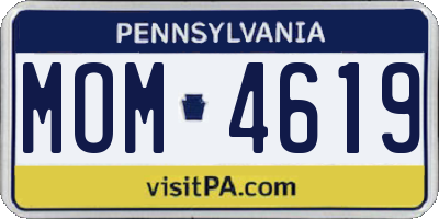 PA license plate MOM4619