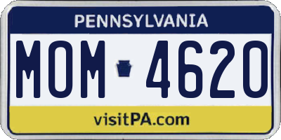 PA license plate MOM4620