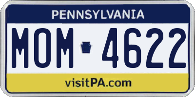 PA license plate MOM4622