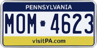 PA license plate MOM4623