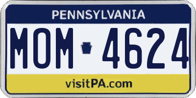 PA license plate MOM4624