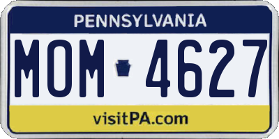 PA license plate MOM4627