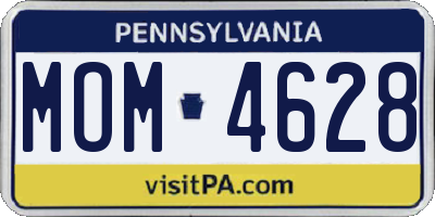 PA license plate MOM4628