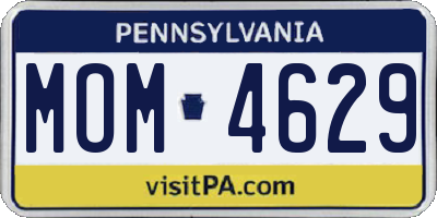 PA license plate MOM4629