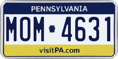 PA license plate MOM4631
