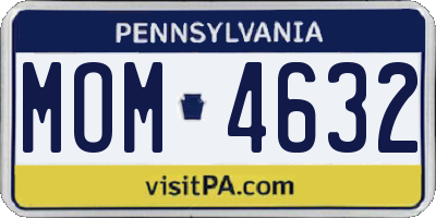 PA license plate MOM4632