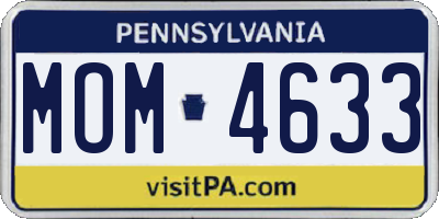 PA license plate MOM4633