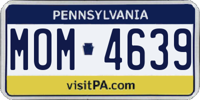 PA license plate MOM4639