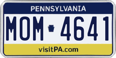 PA license plate MOM4641