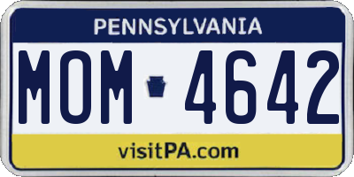 PA license plate MOM4642