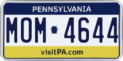 PA license plate MOM4644