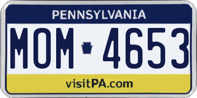 PA license plate MOM4653