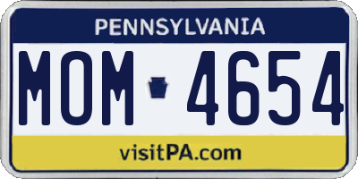 PA license plate MOM4654