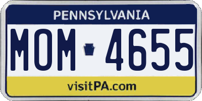 PA license plate MOM4655