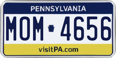 PA license plate MOM4656
