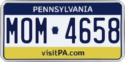 PA license plate MOM4658