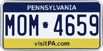 PA license plate MOM4659