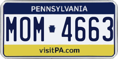 PA license plate MOM4663