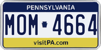 PA license plate MOM4664