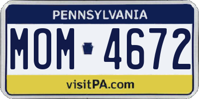 PA license plate MOM4672